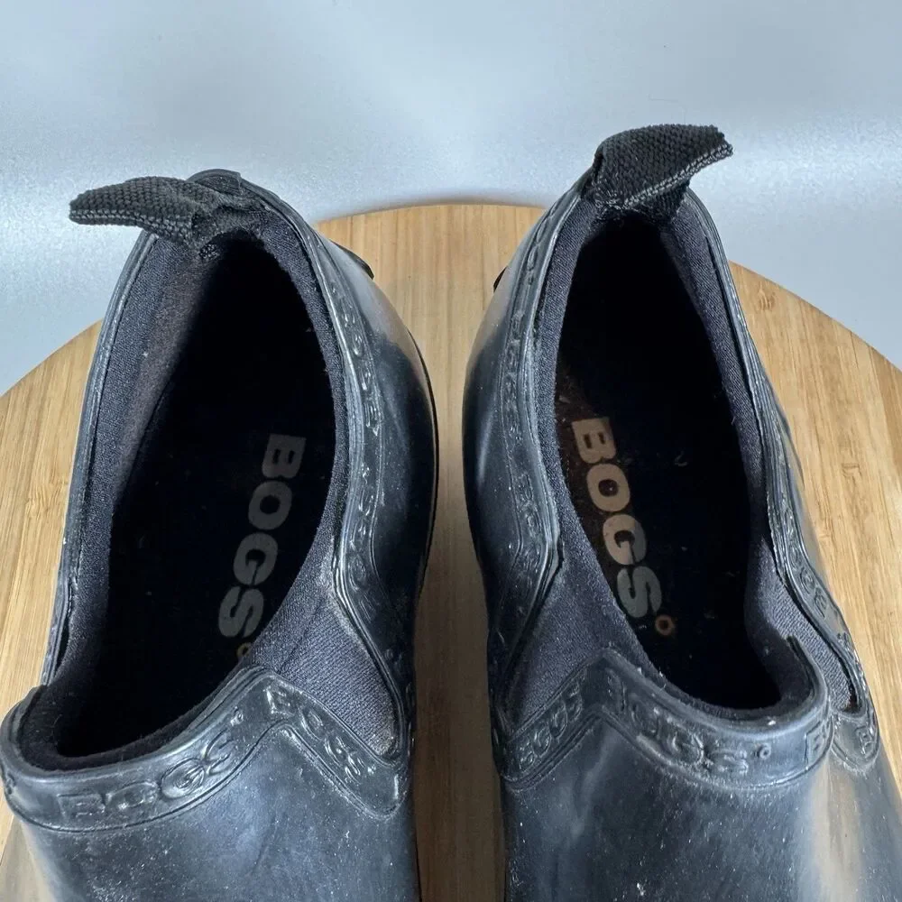 S Bogs Womens Rue Slip On Waterproof‎ Rain Shoes Size 6 Black
